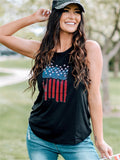 American Flag Print Crew Neck Vest Aosig