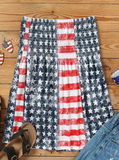 American Flag Smocked Strapless Bandeau Tank Aosig