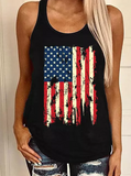 American Flag Star Racerback Tank Aosig