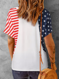 American Flag Star and Stripe V-Neck T-Shirt Aosig