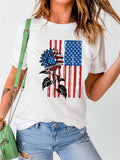 American Flag Sunflower T-shirt Aosig