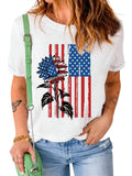 American Flag Sunflower T-shirt Aosig