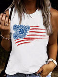 American Flag Sunflower Vest Aosig