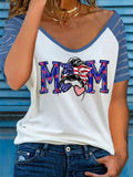 American Mom Patriotic Short Sleeve T-shirt Aosig