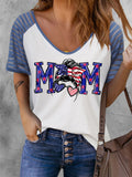 American Mom Patriotic Short Sleeve T-shirt Aosig