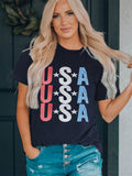 American Star Print Slim Round Neck T-shirt Aosig