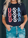 American Star Print Slim Round Neck T-shirt Aosig