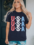 American Star Print Slim Round Neck T-shirt Aosig