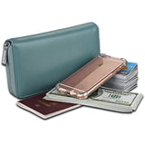 Anti RFID organ long leather wallet Aosig