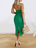 Backless Halter Knit Dress Slim Skirt Aosig