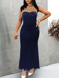 Backless High Waist Beaded Mermaid Dress Evening Dress Aosig