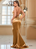 Backless Slit Evening Dress Aosig