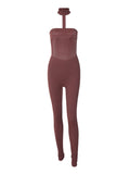 Backless Solid Color Jumpsuit Aosig