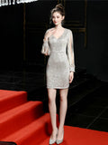 Banquet Sequin short evening dress Aosig