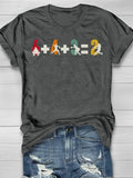 Baseball 6+4+3=2 Print Short Sleeve T-shirt Aosig