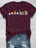 Baseball 6+4+3=2 Print Short Sleeve T-shirt Aosig