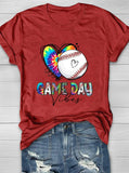 Baseball Game Day Vibes T-Shirt Aosig