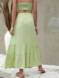 Beach Style Solid Color Skirt Aosig