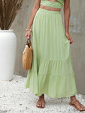 Beach Style Solid Color Skirt Aosig