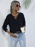 Black Knit Sweater Aosig