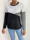 Black Leopard Print Sweatshirt Aosig