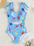 Cartoon Print One-piece Swimsuit Aosig