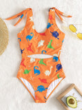 Cartoon Print One-piece Swimsuit Aosig