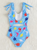 Cartoon Print One-piece Swimsuit Aosig