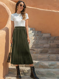 Casual A-Line Pleated Skirt Aosig