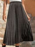 Casual A-Line Pleated Skirt Aosig