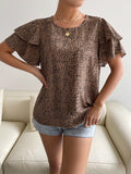 Casual Loose Print Polka Dot Pullover T-Shirt Aosig