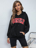 College Style Letter Print Sweatshirt Aosig