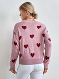 College Style Sweet Heart Sweater Aosig