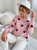 College Style Sweet Heart Sweater Aosig