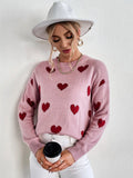 College Style Sweet Heart Sweater Aosig