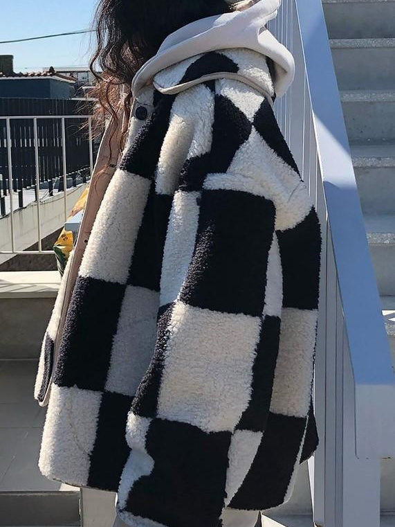 Collision Color Plush Jacket Aosig