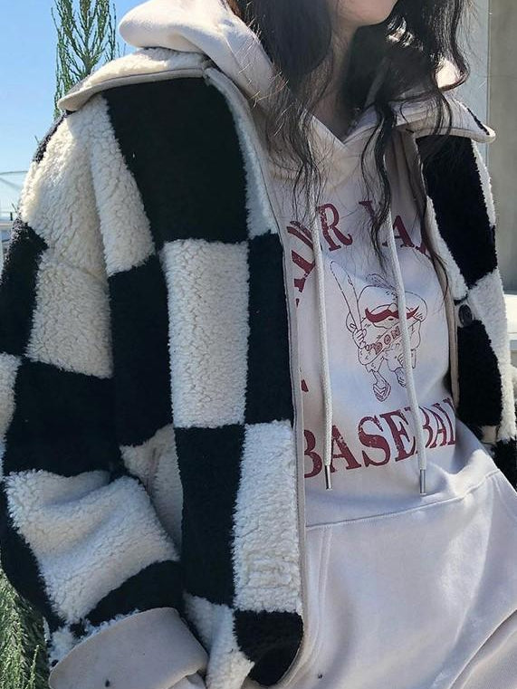Collision Color Plush Jacket Aosig