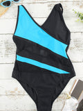 Color Block One Piece Swimsuit Aosig