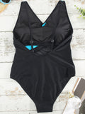 Color Block One Piece Swimsuit Aosig