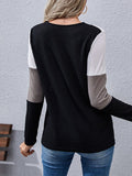 Color Blocking V-Neck Knit Aosig