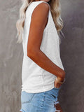 Color Casual Top Women Loose Pullover Bottoming Vest Aosig