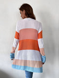 Color-coded Knitted Cardigan Sweater Aosig