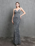 Colorful Sequin party evening dress Aosig