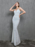 Colorful Sequin party evening dress Aosig