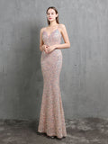 Colorful Sequin party evening dress Aosig