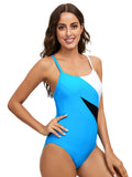 Coloured Cross Strap One-piece Swimsuit Aosig