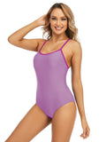 Coloured Cross Strap One-piece Swimsuit Aosig