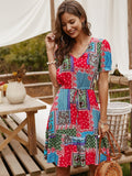 Contrasting color dress Aosig