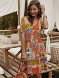 Contrasting color dress Aosig