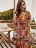 Contrasting color dress Aosig